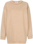 See By Chloé - Oversized Sweatshirt - Women - Cotton/polyester - Xs, Nude/neutrals, Cotton/polyester