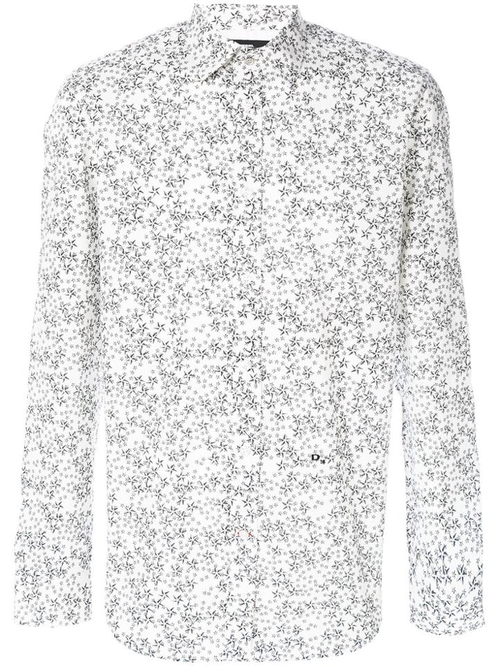 Diesel Star Print Collared Shirt - White