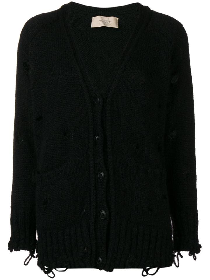 Maison Flaneur Holed Cardigan - Black