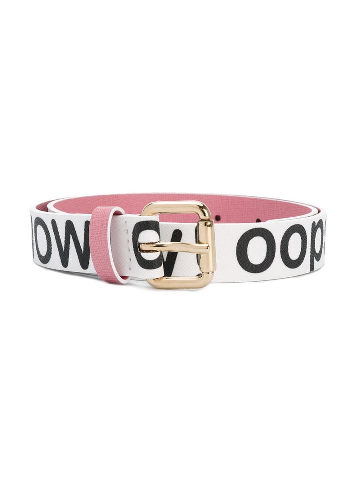 Fendi Kids - Printed Belt - Kids - Calf Leather - 62 Cm, White