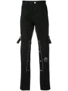 C2h4 Zip Detail Straight Jeans - Black