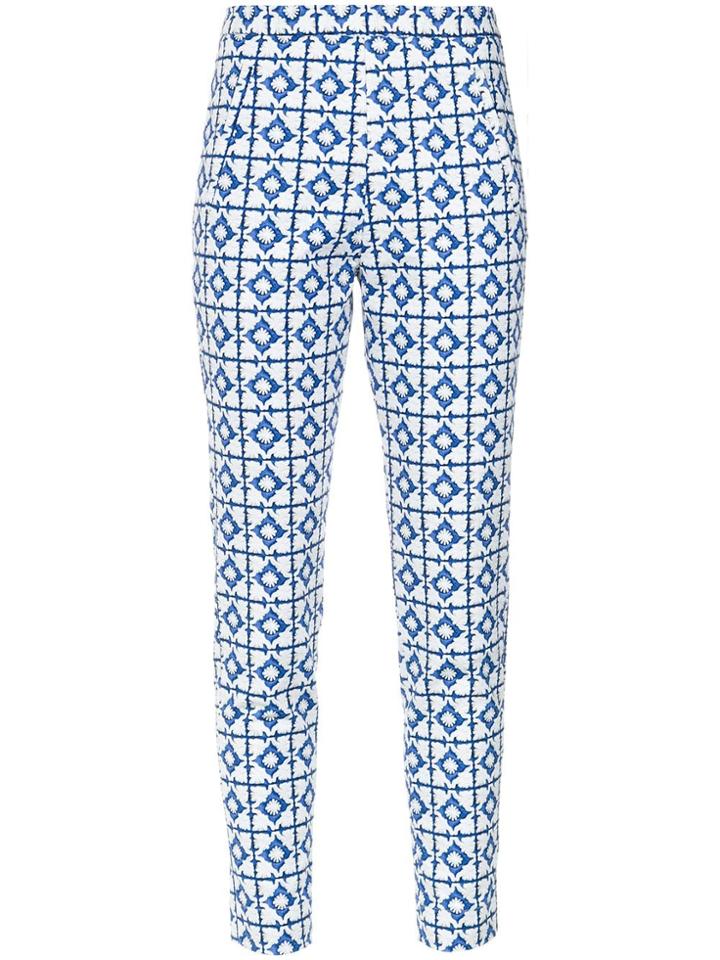Andrea Marques Tile Print Skinny Trousers - Est Azulejo Rend Azul