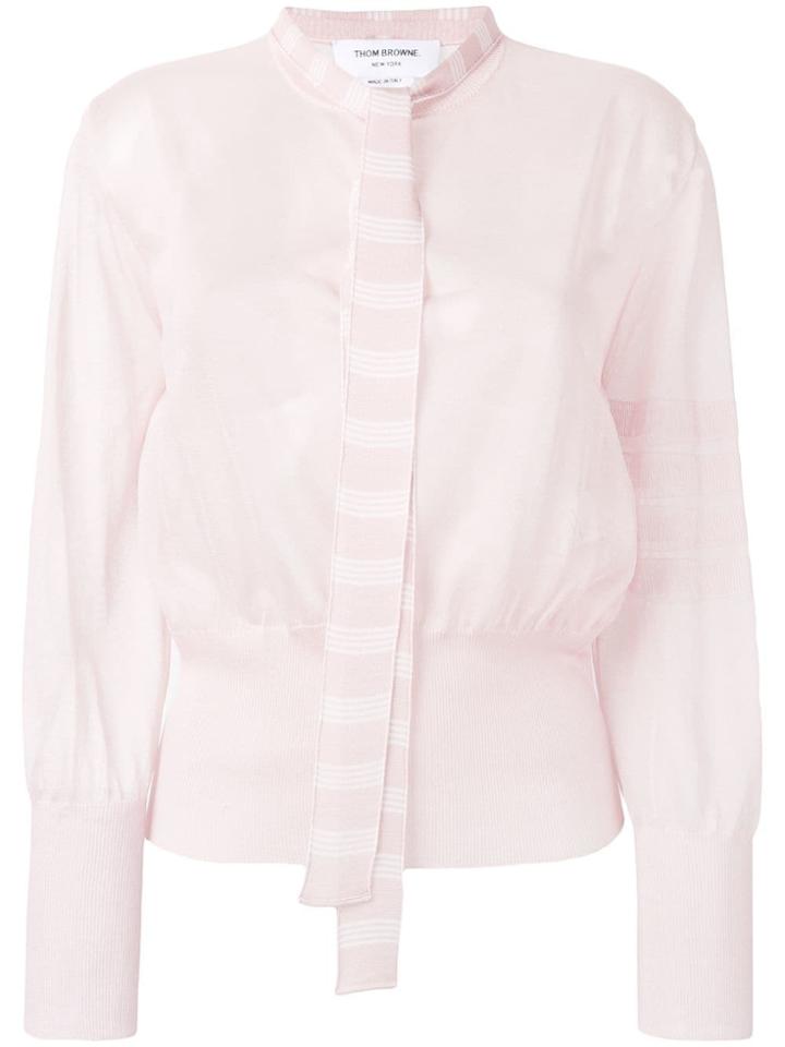 Thom Browne 4-bar Relaxed Necktie Blouse - Pink