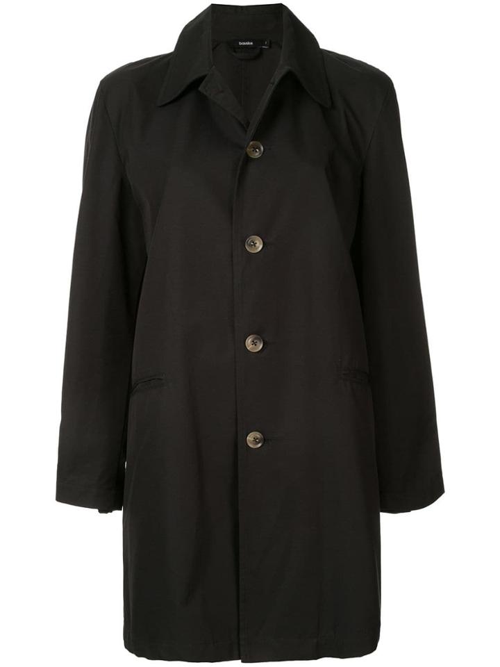 Bassike Button Up Mackintosh - Black