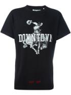 Off-white Downtown Print T-shirt, Men's, Size: Xs, Black, Cotton