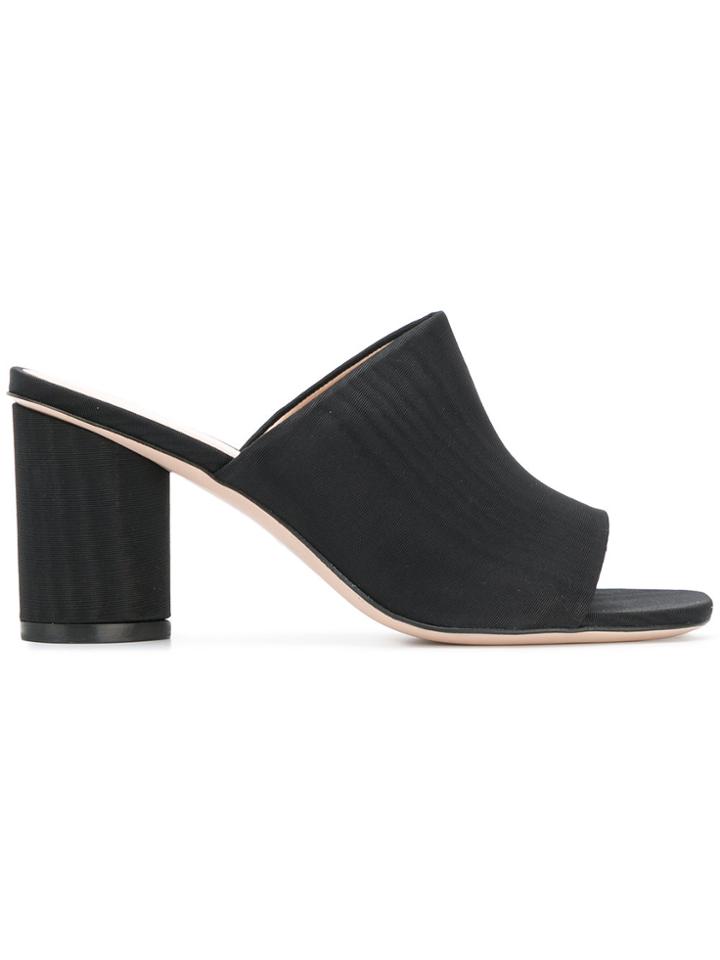 Stuart Weitzman Chunky Heel Mules - Black