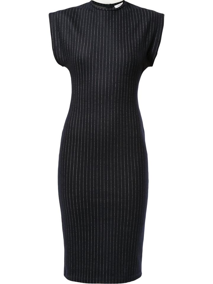 Christopher Esber Pinstriped Midi Dress - Blue