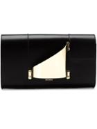 Perrin Paris Gold-tone Glove Fit Clutch, Women's, Black