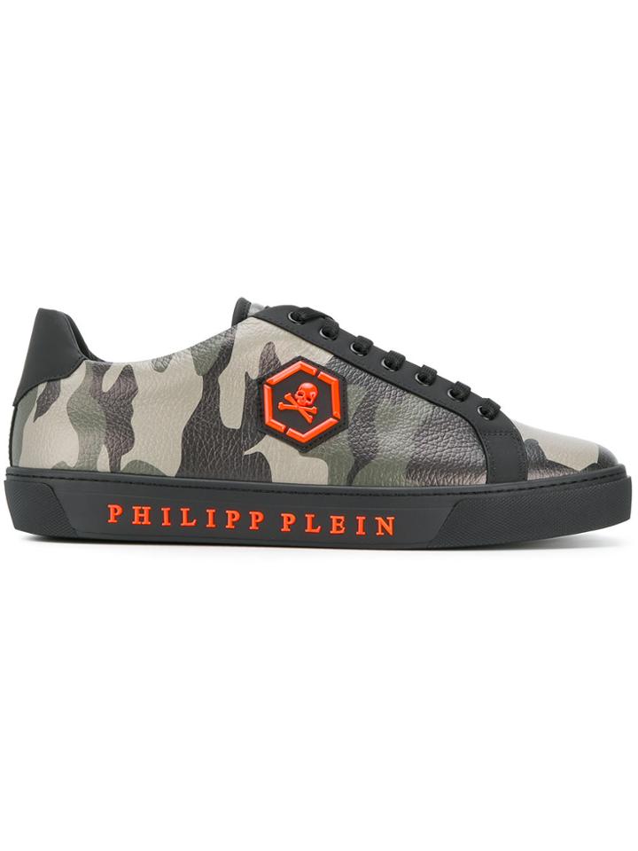 Philipp Plein Camouflage Sneakers - Green