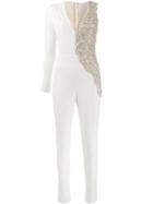 Loulou Beaded Panel Jumpsuit - White