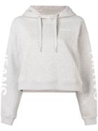 Calvin Klein Jeans Logo Print Cropped Hoodie - Grey