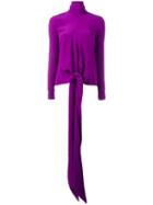Victoria Beckham Crepe De Chine Knot Tie Blouse, Women's, Size: 10, Pink/purple, Silk