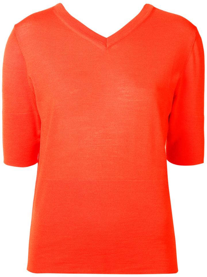 Nehera V-neck Knitted Top - Yellow & Orange