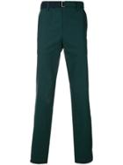 Sacai Straight Leg Pinstripe Trousers - Green