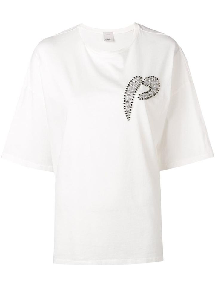 Pinko Crystal Logo T-shirt - White
