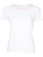 Jimi Roos Embroidered Pan Collar T-shirt - White