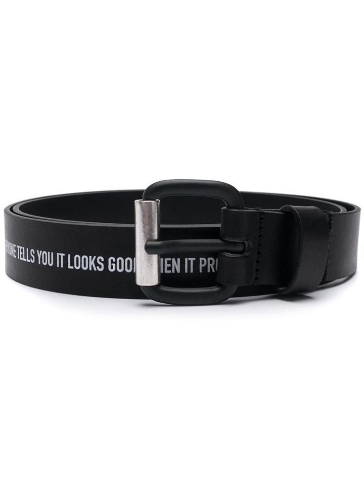 Diesel Contrast Logo Print Belt - Black
