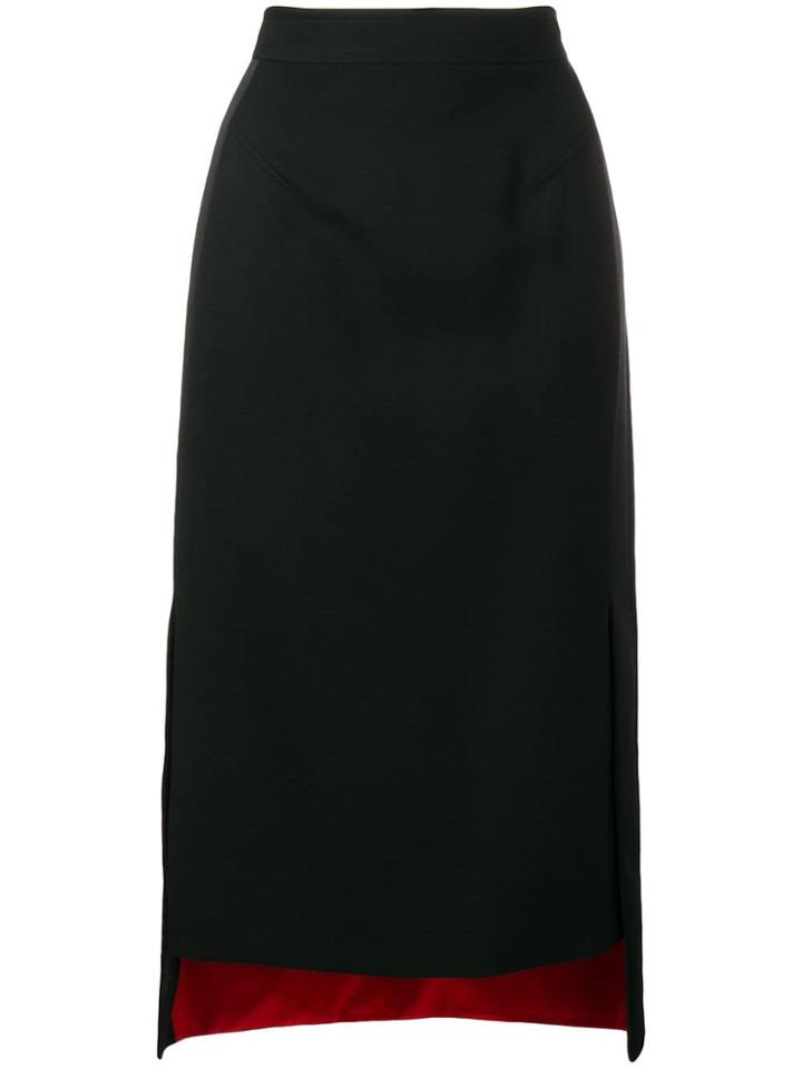 Alexander Mcqueen Asymmetric Pencil Skirt - Black