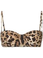 Dolce & Gabbana Leopard Bikini Top - Brown