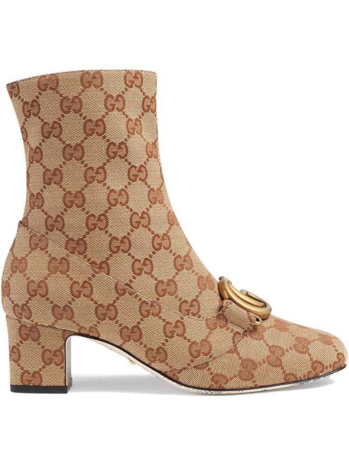 Gucci Gg Ankle Boot With Double G - Neutrals