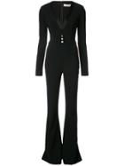 Dvf Diane Von Furstenberg Belted Plunge Jumpsuit - Black