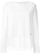 Versace Jeans Double Layered Top, Women's, Size: Small, White, Cotton/polyester