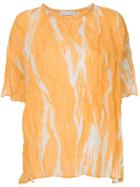 Christopher Esber Ruched Shortsleeved Blouse - Yellow & Orange