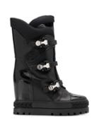 Casadei Platform Wedge Boots - Black