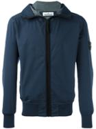Stone Island Wind Breaker Jacket, Men's, Size: Large, Blue, Polyester/polyurethane Resin
