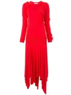 Preen Line Ruffle Detail Sweater Dress - Red