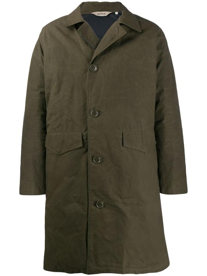 Aspesi Single-breasted Padded Coat - Green