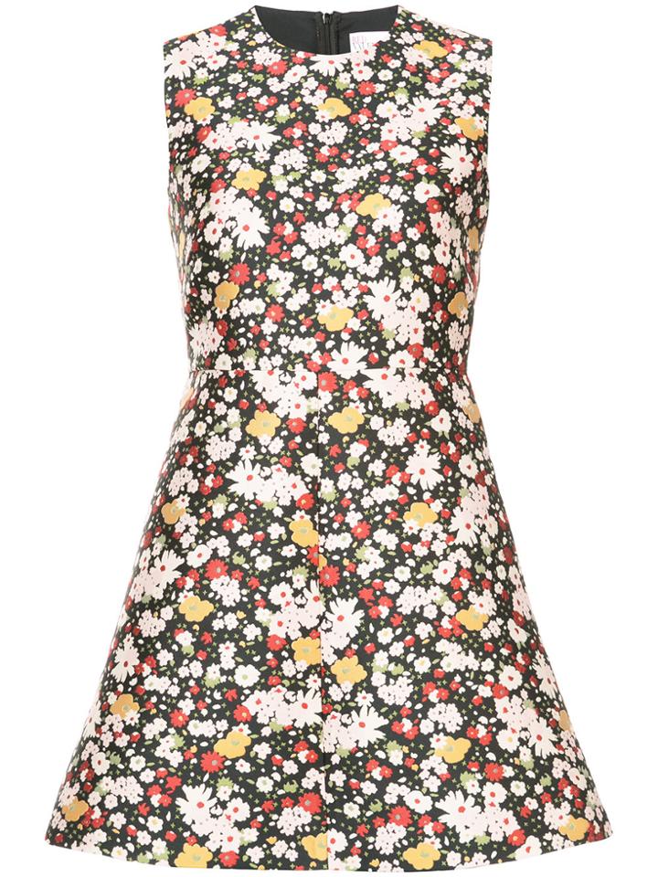 Red Valentino Floral Print Dress - Black
