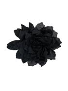 Nude Oversized Flower Brooch - Black