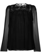 Giambattista Valli - Crochet Lace Sheer Blouse - Women - Silk/polyamide - 40, Black, Silk/polyamide