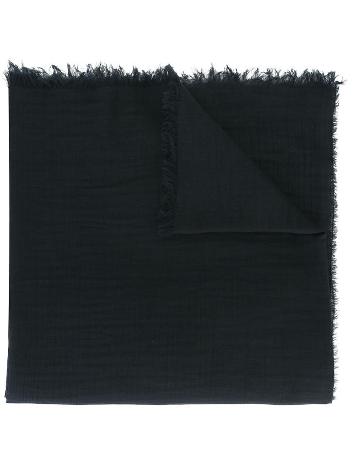 Rick Owens Frayed Scarf, Women's, Black, Cotton/cashmere