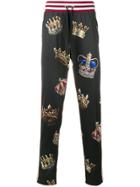 Dolce & Gabbana Crown Print Track Pants - Black