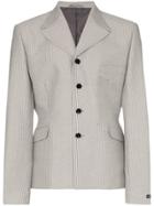 Gmbh Padded Shoulder Striped Blazer Jacket - Grey