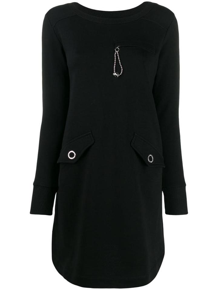 Love Moschino Long-sleeve Shift Dress - Black