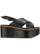 Robert Clergerie Flix Sandals, Women's, Size: 38.5, Black, Calf Leather/leather