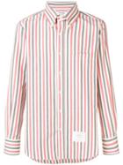 Thom Browne University Stripe Herringbone Shirt - Red