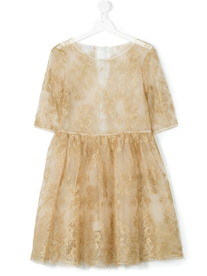 I Pinco Pallino - Teen Lace Skater Dress - Kids - Nylon/polyester/viscose - 14 Yrs, Grey