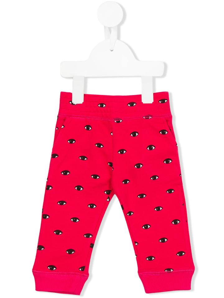 Kenzo Kids - Eye Print Trousers - Kids - Cotton - 18 Mth, Pink/purple