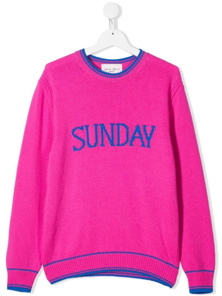 Alberta Ferretti Kids Sunday Knit Jumper - Pink