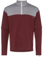Portvel Block-colour Zipped Sweatshirt - Red