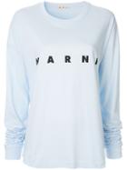Marni Logo Print Long-sleeved T-shirt - Blue