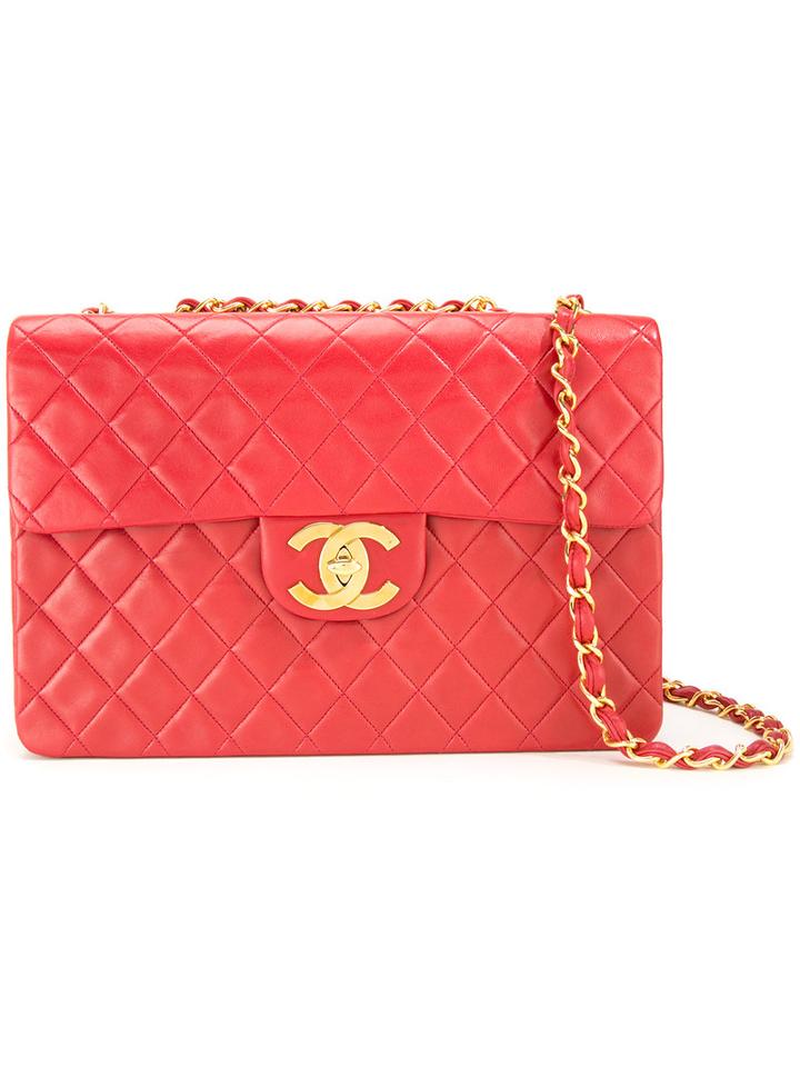 Chanel Vintage Maxi Shoulder Bag, Women's, Red