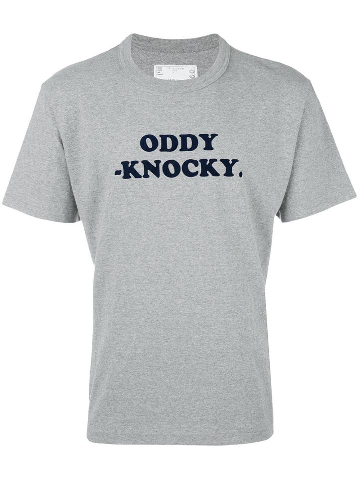 Sacai Oddy Knocky T-shirt, Men's, Size: 2, Grey, Cotton
