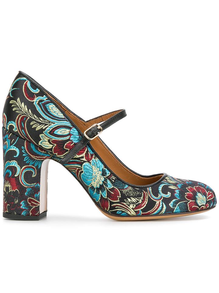 Chie Mihara Floral Print Pumps - Black