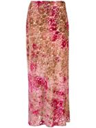 Collina Strada Floral Tie-dye Maxi Skirt - Brown