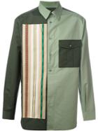 Ports 1961 Striped Appliqué Colour Block Shirt